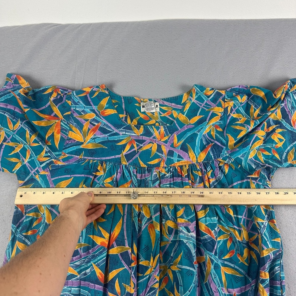 Vintage WINLAR Floral Kaftan Dress 3X Bird of paradise resort colorful MuuMuu - Picture 11 of 15